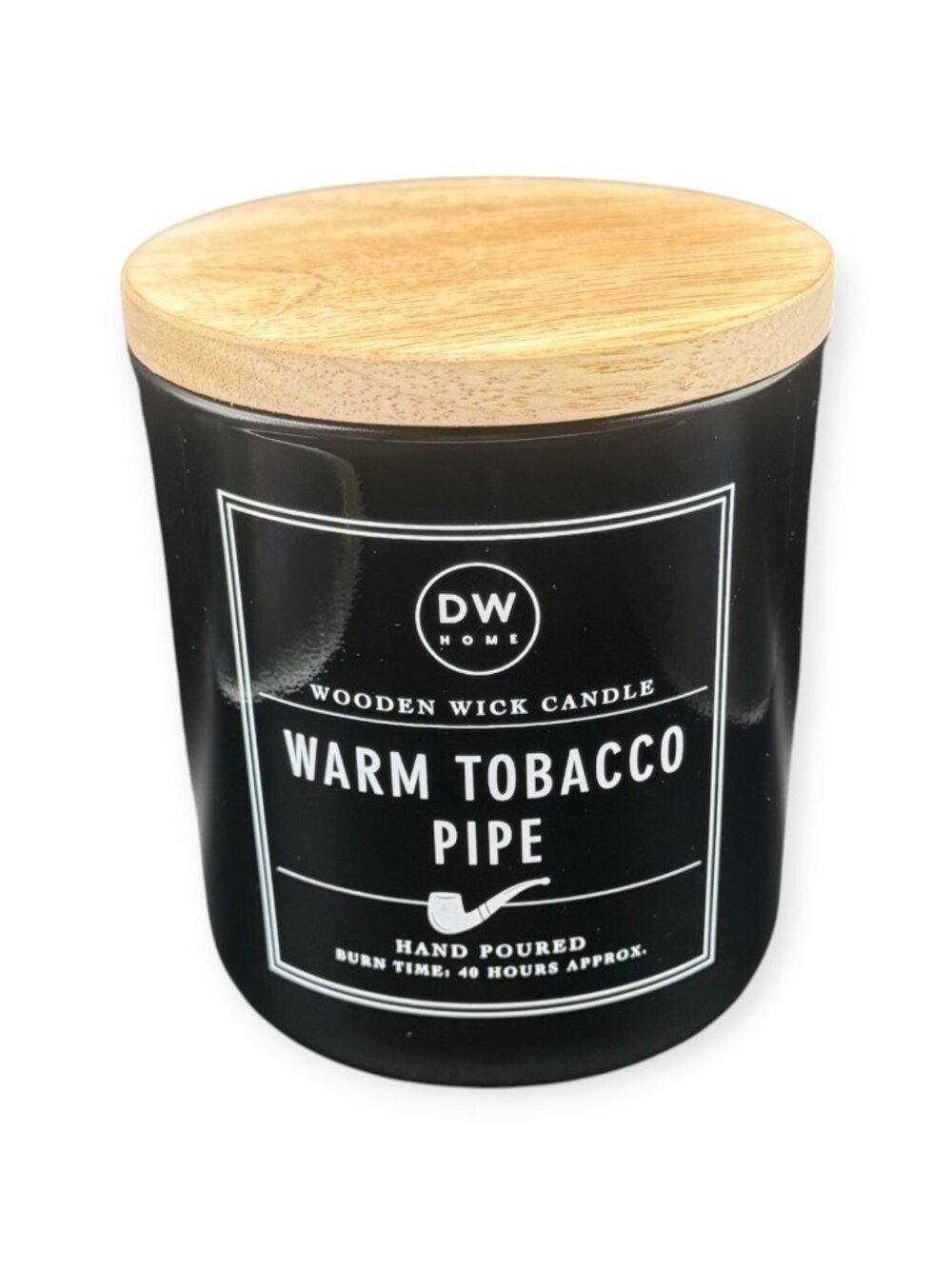 DW Home Warm Tobacco Pipe Hand Poured Wooden Wick Candle, 11.8 Oz